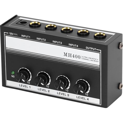 Amplificateur Casque Professionnel 4 Voies en Métal Faible Bruit pour Enregistrement et Live Alimentation 100-240V Blanc Prise Européenne