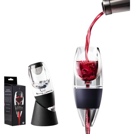 Wine Aerator and Decanter, Wine Decanter Carafe, Decanter Carafe, Wine Aerator Decanter with Stand, Wine Pourer with Anti-Drip Filter, Perfect Gift Set for Men and Wine Lovers (1/5)