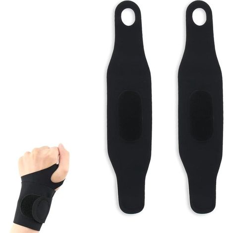 Juego de vendas para muñeca - Soporte para manos - Deportes y fitness - Nylon Spandex transpirable - 2 piezas - Negro (1/5)