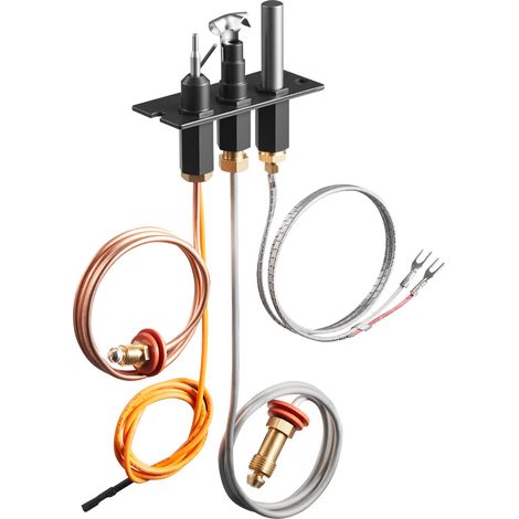 Ensemble de veilleuse à gaz, références OE 485-510A, 4021-736, 2103-010, kit d'allumage de remplacement pour foyer au gaz naturel, pour les modèles Quadra-Fire, Heat & Glo et Heatilator, noir (1/5)