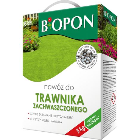BOPON Granulierter Dünger für unkrautbewachsene Rasenflächen Biopon 5 kg 1 Stück.