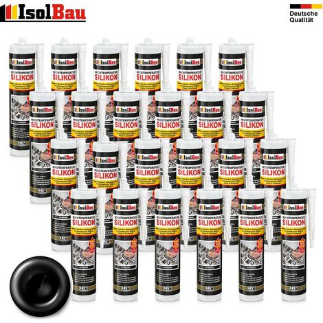 IsolBau Hochtemperatursilikon 350 °C Schwarz Hochtemperatursilikon 24 x 300 ml (1/5)