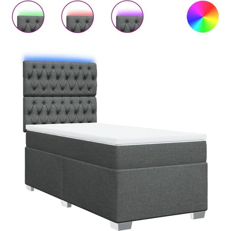 Maison Exclusive - Giroletto a Molle con Materasso Grigio Scuro 80x200 cm Tessuto