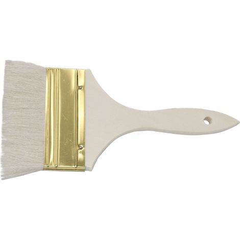 Pinceau à fond de teint en poils de chèvre 100 mm - Pinceau plat - Pinceau d'artiste doux pour aquarelle, huile et acrylique - Pour peindre, estomper et créer sur une large surface (1/3)