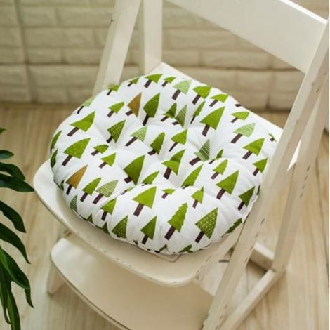 2 pcs Coussins de chaise de salle à manger bureau - Coussin d'assise moelleux - Coussin rond épais - Forêt géométrique (1/3)