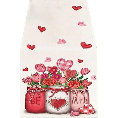 Waschbare Tischdecke für das Valentinstagsessen, strapazierfähiges und widerstandsfähiges Material, wasserdichte Tischdecke, kleine Größe, Stil 3.