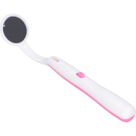 Miroir dentaire en plastique antibuée avec éclairage LED pour l'inspection des dents et les soins buccaux (rose)