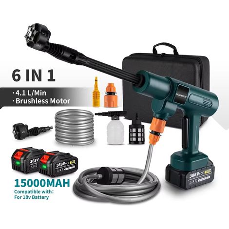 Nettoyeur haute pression sans fil 200 bar – Batterie portable 3500W – Pistolet lavage voiture Makita 2 batteries (1/5)