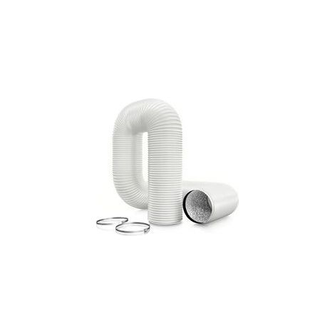 ø150 mm (Weiß), 6 m Abluftschlauch, flexibler PVC- und Aluminiumschlauch, Abluftschlauch für mobile Klimaanlagen, Wäschetrockner und Dunstabzugshauben (1/5)