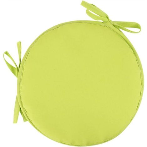 1 Light Yellow Round Garden Chair Cushion, 38 cm Diameter - Outdoor, Stool, Patio, Dining Room - Large Cushion (1/5)