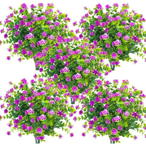 Plante Artificielle Bouquet - 7 Tiges Flexibles par Faisceau - Résistant aux UV - Décoration Extérieure et Intérieure - 10 Unités (1/5)
