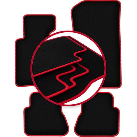 Alfombrillas de terciopelo con borde rojo para BMW 3 E46 Cabrio (2000-2007) (1/5)