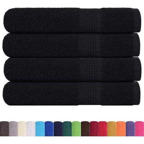 Serviettes de sauna FROGN 4 pcs noir 80x200 cm 360 g/m²