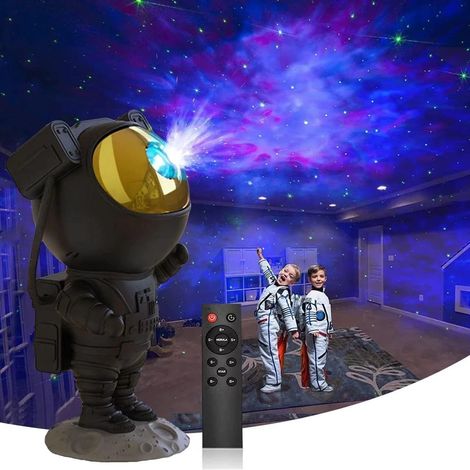 Projecteur Galaxie Astronaute, Veilleuse Projecteur d'Étoiles, 17 Modes de Couleur, Ciel Étoilé LED, Télécommande, Minuterie, Noir (1/5)