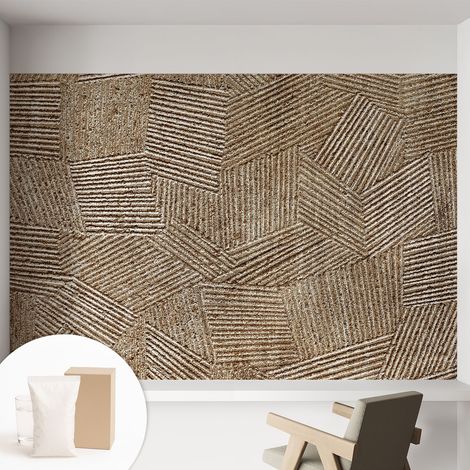 Papier peint intissé classique moderne pour salon et chambre à coucher Décoration rapide avec colle Lignes structurées 152x104 cm (1/5)