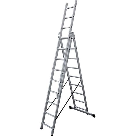 ESCALERA TRANSFORMABLE DE ALUMINIO 3x9 PELDAÑOS EDM (1/8)