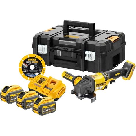 DeWALT - Meuleuse d'angle sans fil 54 V, 125 mm, avec accessoires, 3 batteries Li-Ion 9,0 Ah et chargeur. DCG418NTA (1/5)