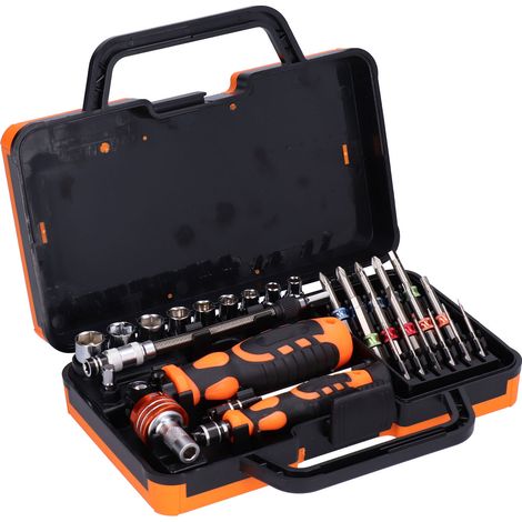 Jeu de 31 embouts de tournevis en acier chrome vanadium, kit de cliquet avec 2 tiges d'extension JM‑6123 (1/5)