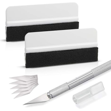 AMXCNOY Auto-Zubehör-Abzieher-Set, mit Filzabzieher, Bastelmesser zum Auftragen oder Abkratzen mit Schneidewerkzeug und Kunststoffabziehern (1/4)