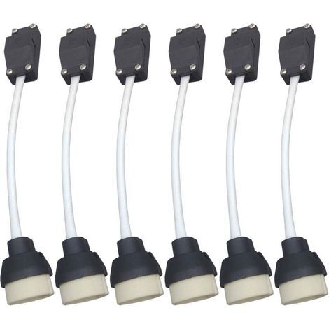 Adaptateur de culot d'ampoule GU10 – Lot de 6 supports en céramique – Compatible LED et halogène – Tension 250V avec bornier (1/5)