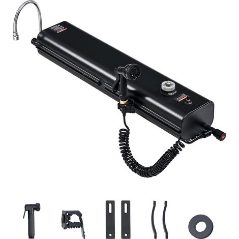 VEVOR Serbatoio dellAcqua per Portapacchi 15 L, con 2 Pannelli Paraspruzzi e Scanalatura a T, Serbatoio in Alluminio Alta Capacita con Porta Pressurizzazione, per Bauli, Roll bar, Barre Trasversali