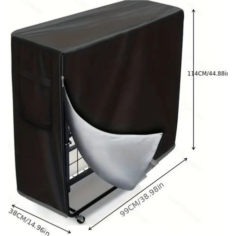 Copertura di stoccaggio regolabile, antipolvere e impermeabile per letto pieghevole, protezione multifunzionale per letto pieghevole Lunghezza 99 Larghezza 38 Altezza (1/3)