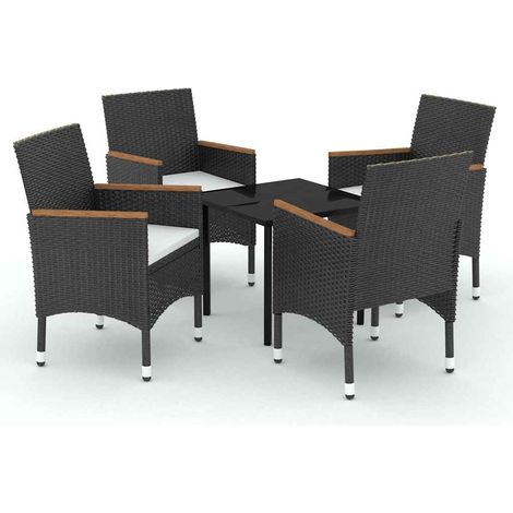 Maison Exclusive - Set da Pranzo da Giardino 5 pz con Cuscini Nero (1/5)