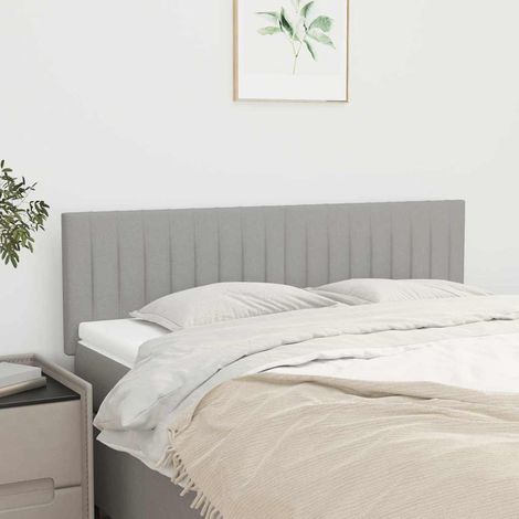 vidaXL Têtes de lit Gris clair 144x5x78/88 cm Tissu (1/5)