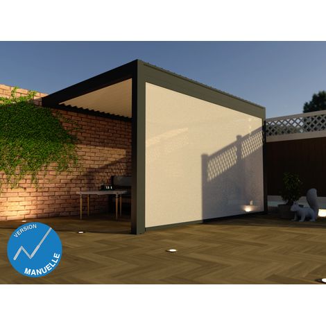 Store Façade Zippé 4m Anthracite Pour Pergola Bioclimatique O ORIAL Made in France (1/5)