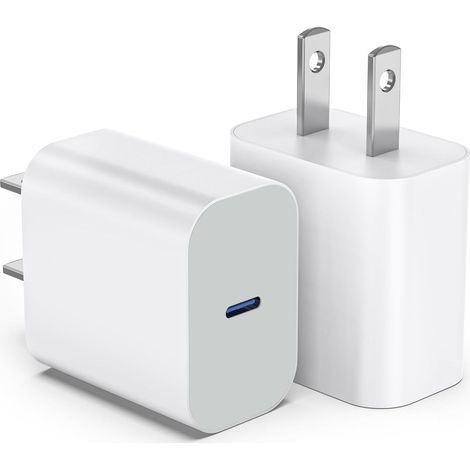 2er-Pack 20-W-USB-C-Ladegeräte für iPhone 17/16 – Schnelllade-Wandladegerät mit USB-C-Netzteil für iPhone 17/16/16 Pro Max/16 Plus/15/14/13/12/11/Xs/X und iPad Pro (1/5)