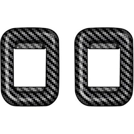 Autocollant pour interrupteur de lève-vitre de voiture, motif fibre de carbone (1/5)