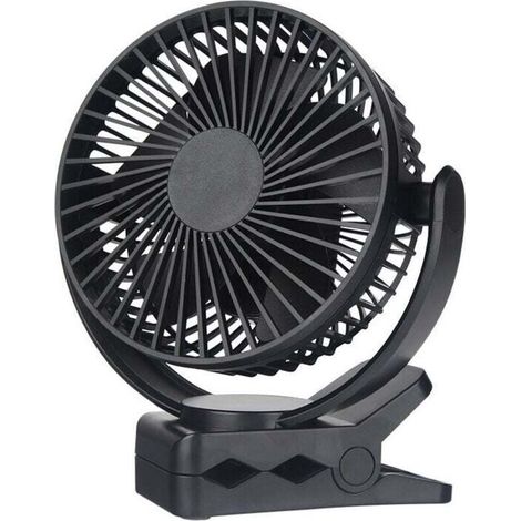 5,5-Zoll-Mini-USB-Clipventilator mit 5000-mAh-Akku, kleiner tragbarer Tischventilator, 3 Geschwindigkeitsstufen, 360°-Drehung, mit USB-Kabel, geeignet für Zuhause und Büro – Crezuo