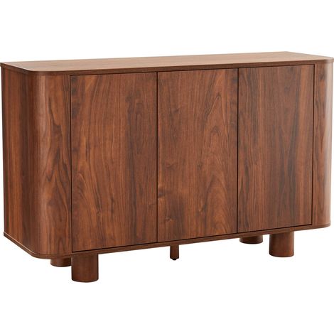 Buffet 3 portes moderne rectangulaire L120 cm bois foncé (1/5)