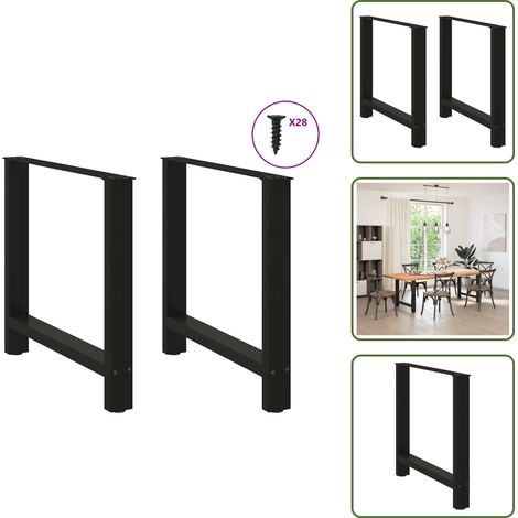 Couchtischbeine Schwarz 2 Stk. 70x(72-73) cm Stahl - Couchtischbein - Couchtischbeine - Tischbein - Möbelbein