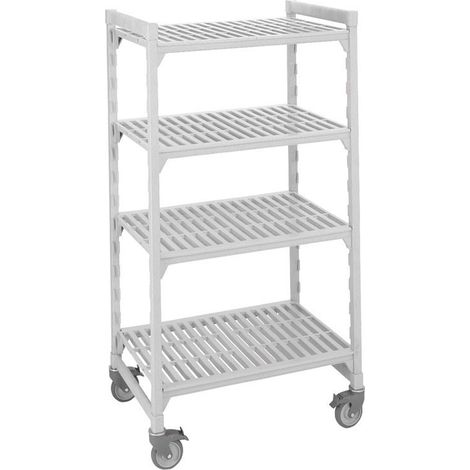 Étagère 4ét. claire-voie 500 x 880 x 1790 mm blanc moucheté - Cambro
