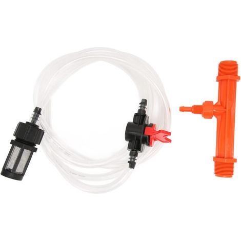 Injecteur d'engrais Venturi, kit de dispositif d'irrigation de jardin Injecteur d'engrais G3 / 4 + interrupteur + filtre + tube d'eau (1/5)