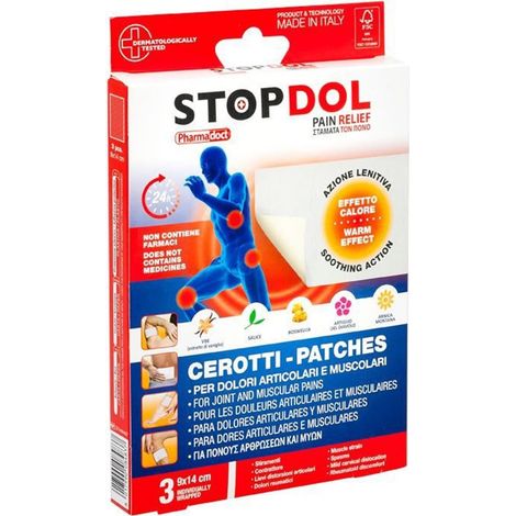 TrAdE Shop Traesio - Set 3 Pz Cerotti Antidolorifici Con Effetto Riscaldante 9x14cm Azione Lenitiva 084837 -