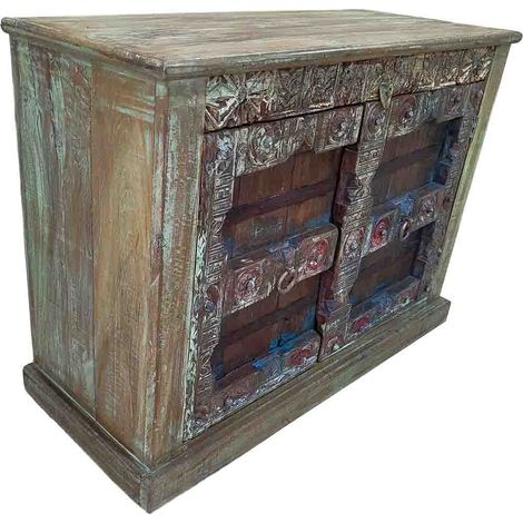 Aparador de madera artesanal 117x50x87h cm