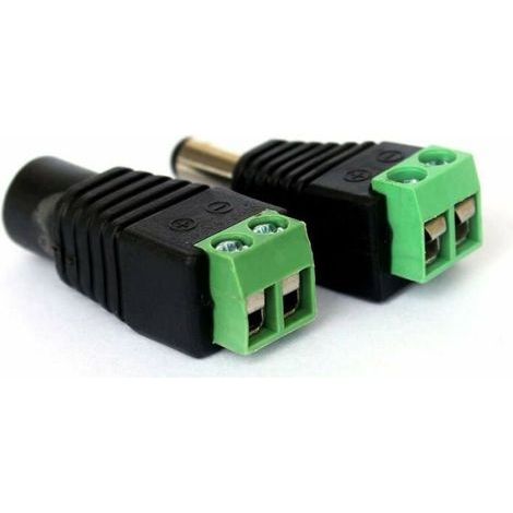 Connecteurs DC pour caméra de surveillance - - 5x mâle - 5x femelle - 2,1 x 5,5 mm - Pour caméra CCTV - Tension 12V