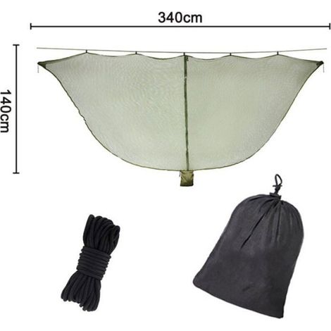 Moustiquaire pour hamac avec sac résistant à l'eau, cordon élastique, pour hamacs camping simples/doubles, léger (1/4)