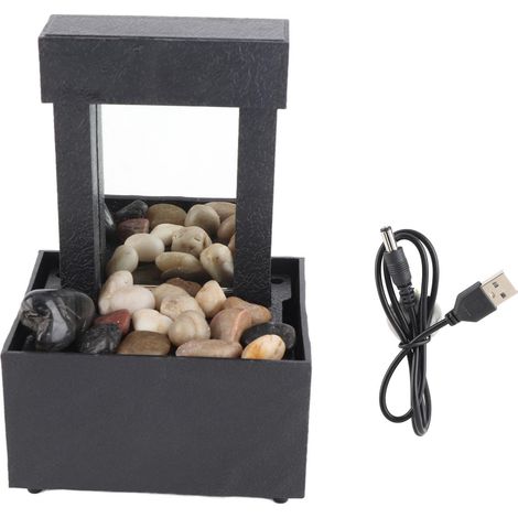 Fontaine à eau de table relaxante avec miroir et lumière LED, le bureau, apaisante, décoration de bureau, pour la maison, d'intérieur, la méditation (1/5)