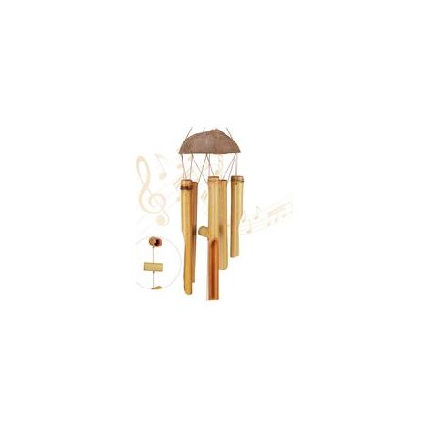 Carillon éolien en bambou et en bois, résistant aux intempéries, pour balcon ou jardin, son agréable, décoration Feng Shui (1/5)