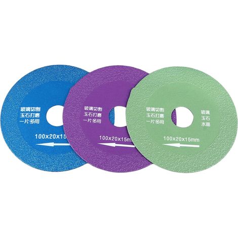 Lot de 3 disques de coupe super fine vert bleu violet, lame de coupe de carrelage en verre pour (1/5)