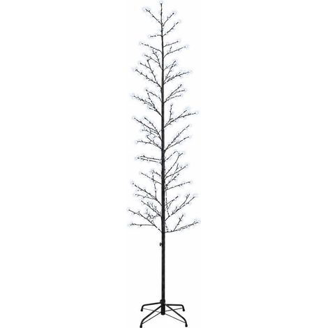 Albero di Natale a betulla Nero 47 x 240 cm Acciaio 675 LED vidaXL (1/5)