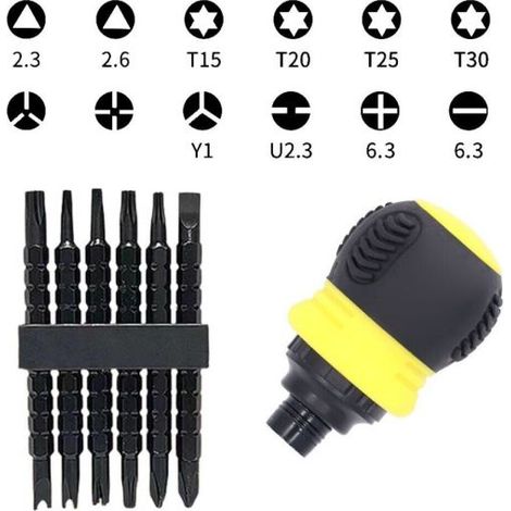 Set cacciavite a cricchetto 13 in 1 multifunzione inserti punte magnetiche 07359