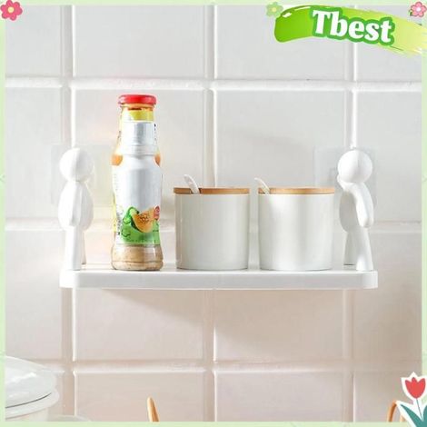 Tbest support de rangement mural Étagère murale sans trou, Installation en forme de petite poupée, grande meuble rangement (1/5)