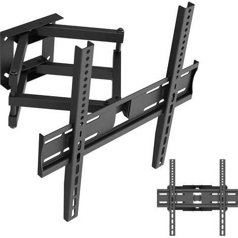 Soporte / colgador para tv maclean, vesa máx. 400x400, 32-70", hasta 40 kg, negro, ajuste de inclinación +12°-12° y giro +60°-60°, mc-192 (1/5)
