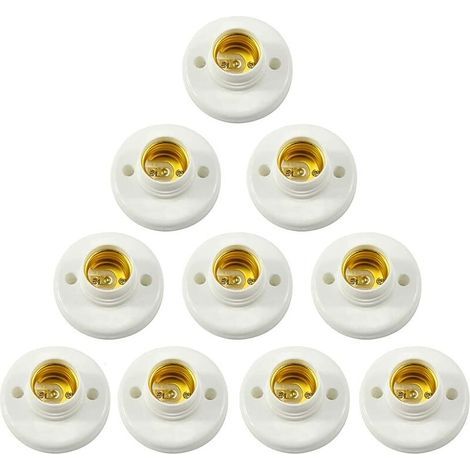 10PCS E27 Support De Lampe Douille a Vis Plastique Murale Adaptateur de Convertisseur de base d\'ampoule LED Supports pour Ampoule E27 Douille à vis Ronde en Plastique pour Douille D\'ampoul-ARCAN (1/5)