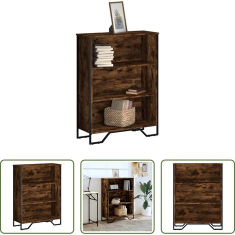 Rangement livres - Bibliothèque chêne fumé 80x31x106 cm bois d'ingénierie (1/5)