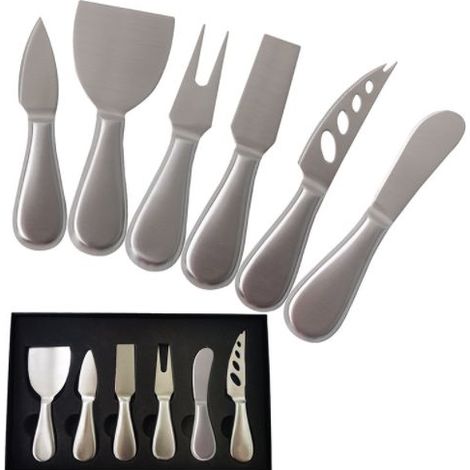 Käsemesser-Set – 5-teilig, aus Edelstahl – ergonomisches Design – für alle Käsesorten – 5 Stück (1/5)